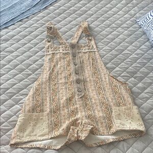 POL large Striped Beige and Orange Overalls